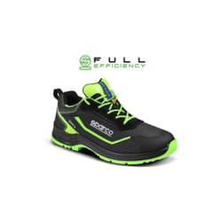 Sparco Indy E-Forester ESD S3S scarpe basse da lavoro antinfortunistica N.42 in materiale anti abrasione full efficiency nero/verde fluo con puntale