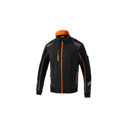 Sparco - Austin giacca tecnica antivento tech light shell tg l nero/arancione fluo giubbino con cerniera impermeabile inserti anti abrasione e