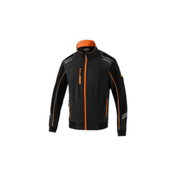 Sparco - Austin giacca tecnica antivento tech light shell tg Xl nero/arancione fluo giubbino con cerniera impermeabile inserti anti abrasione e