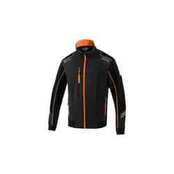 No Brand - Sparco Austin giacca tecnica antivento tech light shell tg xxl nero/arancione fluo giubbino con cerniera impermeabile inserti anti