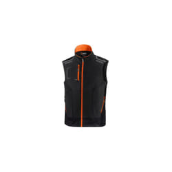 Tech Light Vest Illinois gilet tecnico Tg. xxl nero/arancio fluo con inserti di rinforzo e strisce alta visibilita' cerniera centrale impermeabile