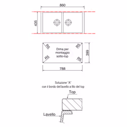 TELMA Amanda AM8620ST Lavello sottopiano Rettangolare Telmagranit - Vista aggiuntiva 2