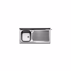Lavello da appoggio in acciaio inox per mobile sottolavello, lunghezza 100 cm, profondità 50 cm.