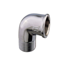 Gomito curva in ottone cromato 1/2 mf