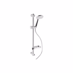 Doccetta con gommini anticalcare. Asta regolabile dal diam. 20. Diametro doccetta 10.5 cm