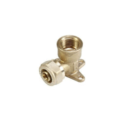 IBP - gomito a 90° f/filet. f con flangia e due fori di fissaggio Diam. 1/2 x 16