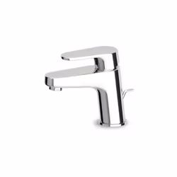 Miscelatore monocomando con aeratore, scarico da 1", flessibili di collegamento. Altezza 140 mm.