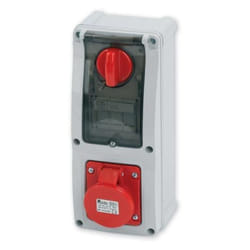 Presa interbloccata verticale con sezionatore, con fondo, con portafusibile, 380V, 5 poli, 16A, IP54 - Rosi 16.3414R6