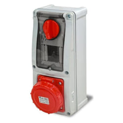 Rosi - Presa interbloccata verticale con sezionatore, con fondo, con barra din, 380V, 5 poli, 32A, IP67 16.3416R6D