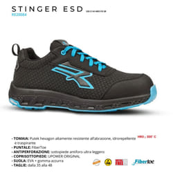 Scarpe Antinfortunistiche UPower Red Ego Stinger S3S Nero/Azzurro 39