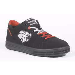 JOY S1P SRC CODE: SN20096 DESCRIZIONE: Scarpa in morbida pelle scamosciata forata con una stringa bianca e una rossa, per sen ...