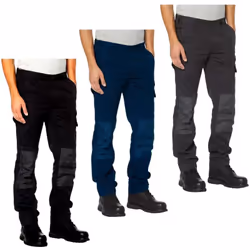 Pantalone da lavoro dotato di 2 ampie tasche anteriori, tasca laterale portautensili, tasca laterale multifunzionale, tasca p ...