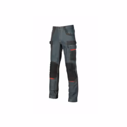 I pantaloni da lavoro Platinum Buttom EX069RJ di U-Power sono realizzati in in tessuto jeans stretch con inserti in Cordura.Q ...