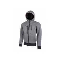 U-power - Felpa Full Zip con Cappuccio Performance Tasty Grey Meteorite Taglia m