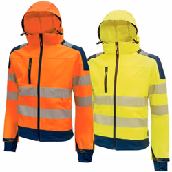 Guacca ALta Visibilita Softshell UPower Miky Giacca in tessuto Softshell, stretch, traspirante, antivento e idrorepellente. D ...