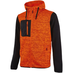 Felpa Full Zip con Cappuccio Enjoy Rainbow Orange Fluo U-POWER - Taglia L