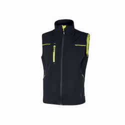 U-Power Style Saturn, Giacca, Uomo, Nero, Verde, 2XL, 5 tasche, Allacciatura a zip