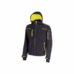 U-Power Style Space, Giacca, Uomo, Nero, Verde, 2XL, 6 tasche, Allacciatura a zip