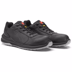 Scarpe U-Power Nero in Pelle Idrorepellente S3 Scarpe da lavoro idrorepellenti nere con tomaia in morbida pelle fiore bottala ...