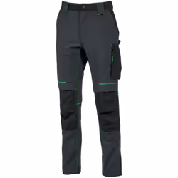 Pantaloni da lavoro uomo idrorepellenti in tessuto U-Power 4 way stretch, un tessuto innovativo che segue i movimenti del cor ...