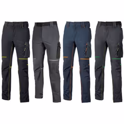 Pantaloni da Lavoro da Uomo Estivi Modello UPower World 4Way Stretch Pantalone in tessuto U-4 (U-Power 4 way stretch) molto c ...
