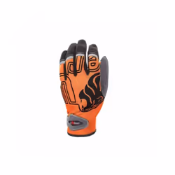 Guanti da lavoro U-Power Niko colore arancione fluo con ottima vestibilità, destrezza e flessibilità. Dorso realizzato in mat ...