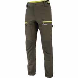 Pantaloni da lavoro stretch in tessuto U-4 idrorepellente, traspirante e ad asciugatura rapida. Il tessuto elasticizzato si m ...