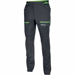 Caratteristiche: Pantaloni da lavoro stretch (260 gr/m² in tessuto U-4 (92% nylon, 8% spandex) idrorepellente Traspirante e a ...