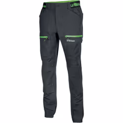 Caratteristiche: Pantaloni da lavoro stretch (260 gr/m² in tessuto U-4 (92% nylon, 8% spandex) idrorepellente Traspirante e a ...