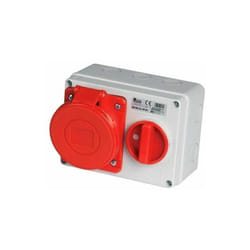 Rosi - Presa fissa interbloccata orizzontale da parete con fondo ip44 16a 3314r6