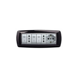 Placca 7 moduli nera glittering
