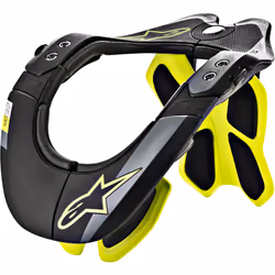 Alpinestars BNS Tech-2 Protettore del collo, nero-giallo, dimensione XS M per uomo