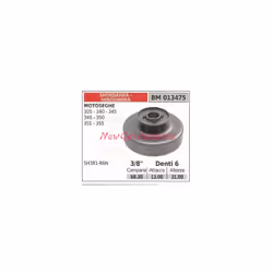 PIGNONE PER MOTORE MOTOSEGA 305 340 345 346 350 351 355 3/8" DENTI 6 CAMPANA : 68.30 ATTACCO: 13.00 ALTEZZA: 31.00 SHINDAIWA- ...