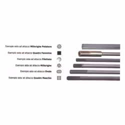 ASTA TRASMISSIONE INTERNA PER DECESPUGLIATORE UNIVERSALE LUNGHEZZA: 1525 mm Ø ASTA: 8 mm INNESTO 1: MILLERIGHE Z = 9 INNESTO ...