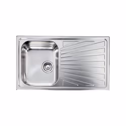 Lavello serie "Cometa" cm 86x50 vasca destra e gocciolatoio, foro 3", incasso standard, foro incasso cm 83,5 x 47,5 , acciaio ...