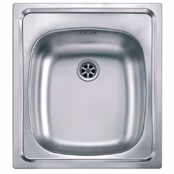 CM cinzia 44 x 50, Lavello montato su piano, Rettangolare, Acciaio inox, Acciaio inox, 1 ciotole, Quadrato