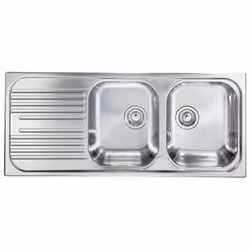 CM Atlantic 116 x 50 2V, Lavello montato su piano, Rettangolare, Acciaio inox, Acciaio inox, 2 ciotole, Rettangolare