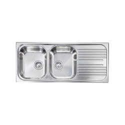 Lavello atlantic 116X50 2 vasche sinistre+ gocciolatoio acciaio inox