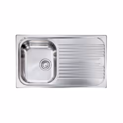 Lavello serie "Atlantic" cm 86x50 vasca sinistra e gocciolatoio, foro 3", incasso standard, foro incasso cm 83,5 x 47,5 , acc ...