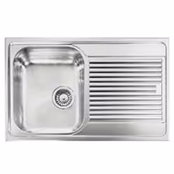 CM Zenith plus 79 x 50 1V, Lavello ad incasso, Rettangolare, Acciaio inox, Acciaio inox, 1 ciotole, Quadrato