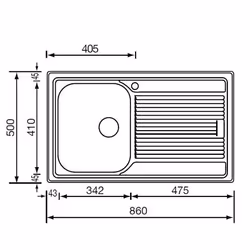 CM Zenith plus 86 x 50 1V Lavello ad incasso Rettangolare Acciaio inox - Vista aggiuntiva 2
