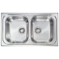 CM Atlantic 86 x 50 2V Lavello montato su piano Rettangolare Acciaio inox