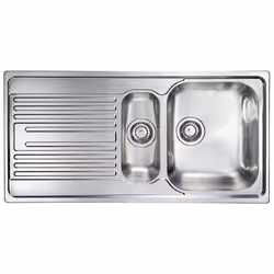CM Atlantic 100 x 50 2V welded bowl, Lavello montato su piano, Rettangolare, Acciaio inox, Acciaio inox, 2 ciotole, Rettangol ...