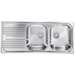 CM Atlantic 116 x 50 2V Lavello montato su piano Rettangolare Acciaio inox