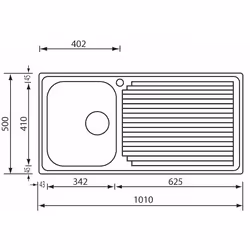 CM Aurora 101 x 50 1V Lavello ad incasso Rettangolare Acciaio inox