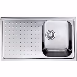 CM Punto plus 86 x 50 1V, Lavello ad incasso, Rettangolare, Acciaio inox, Acciaio inox, 1 ciotole, Quadrato