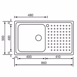 CM Punto plus 86 x 50 1V Lavello ad incasso Rettangolare Acciaio inox