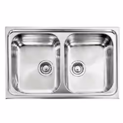 CM Zenith plus 79 x 50 2V, Lavello ad incasso, Rettangolare, Acciaio inox, Acciaio inox, 2 ciotole, Quadrato