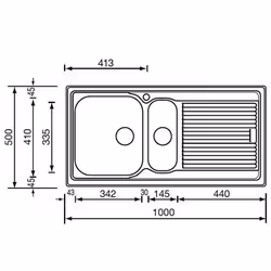 CM Zenith plus 100 x 50 2V Lavello ad incasso Rettangolare Acciaio inox - Vista aggiuntiva 2