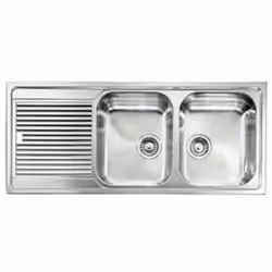 CM Zenith plus 116 x 50 2V, Lavello ad incasso, Rettangolare, Acciaio inox, Acciaio inox, 2 ciotole, Quadrato